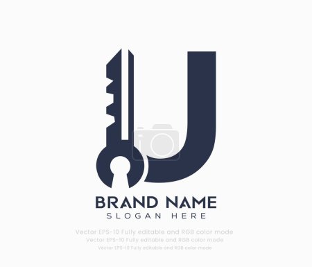letter U key logo