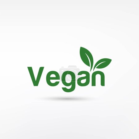 Illustration for 100% Vegan Bio, Ecology, Organic logo and icon, label, tag Isolated on white background - Royalty Free Image