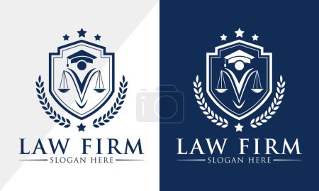Téléchargez les illustrations : Conception de logo cabinet d'avocats, Vecteur de logo avocat - en licence libre de droit