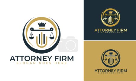 Téléchargez les illustrations : Conception de logo de cabinet d'avocats, logo d'avocat ou modèle vectoriel de logo de cabinet d'avocats - en licence libre de droit