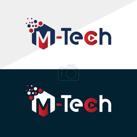 Letter M tech monogram logo vector templates 