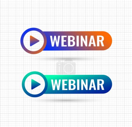 Illustration for Live Webinar Button. Live stream logo. Live webinar icon in flat style - Royalty Free Image