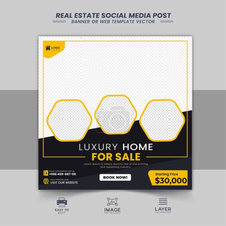 real estate social media post banner template