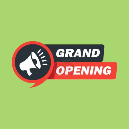 Megaphone Hand, business concept with text Grand opening