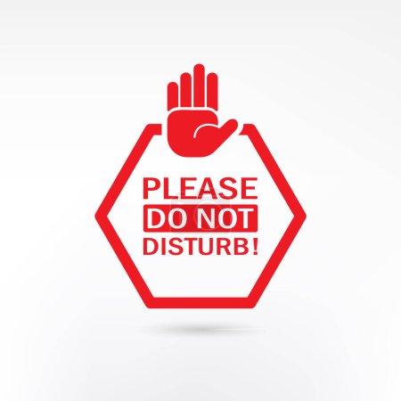 Illustration for Please do not disturb label on white background - Royalty Free Image