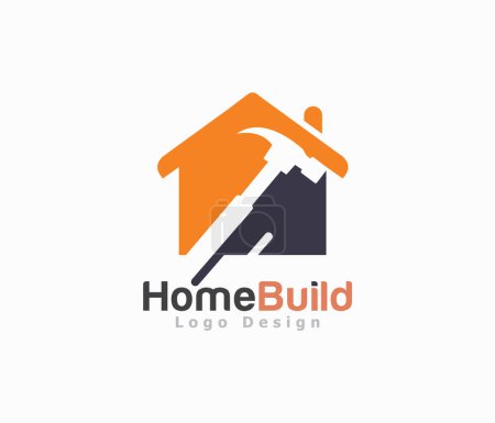 House repair logo. Home build logo design vector template 