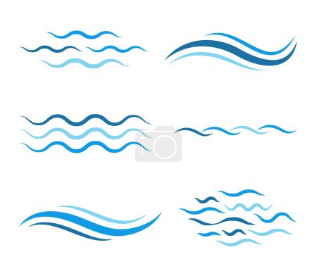 Illustration for Water Wave symbol icon. Ocean wave logo - Royalty Free Image