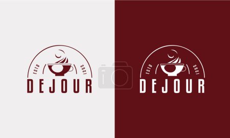 Illustration for Coffee shop badge in vintage style. elegant coffee logo - Royalty Free Image