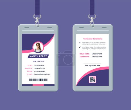  Corporate ID card design Vector template for Employee and Others 