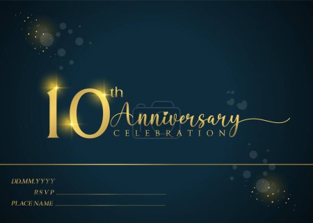 10th year anniversary celebration. Anniversary logo