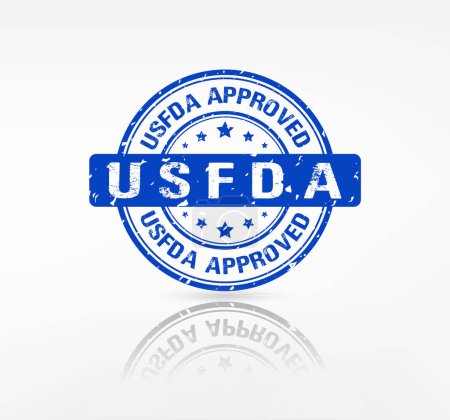 Ilustración de El sello de la USFDA. Signo de cosecha Grunge aprobado por la FDA. USFDA aprobó sello de goma. - Imagen libre de derechos