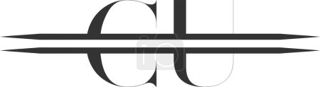 Foto de Logotipo inicial abstracto de la letra CU en color violeta aislado en fondo blanco aplicado para el logotipo del centro de artes culturales también adecuado para las marcas o empresas tienen nombre inicial CU. - Imagen libre de derechos