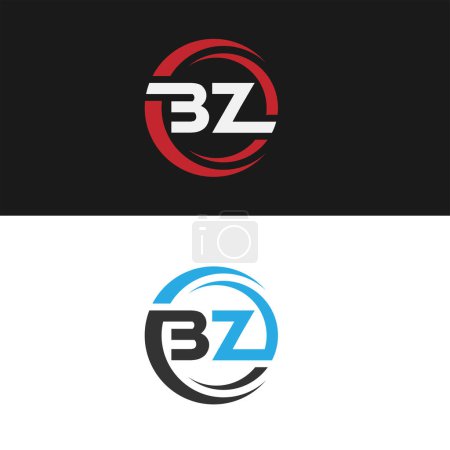 Foto de Initial BZ logo designed with Letter B and Z in vector Design. - Imagen libre de derechos