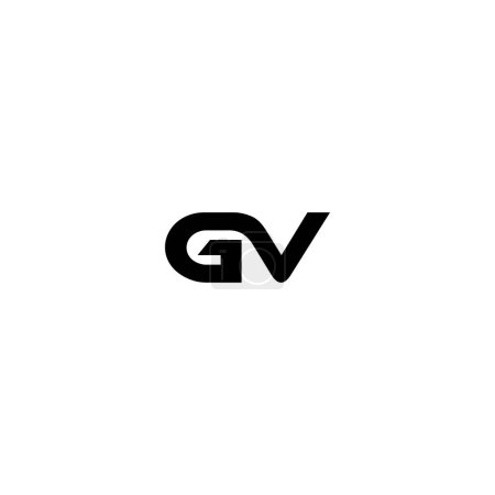 Lettres GV nom de l'entreprise initiales lettres monogramme. Vecteur d'icône de marque GV.
