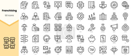 Illustration for Set of franchising Icons. Simple line art style icons pack. Vector illustration - Royalty Free Image