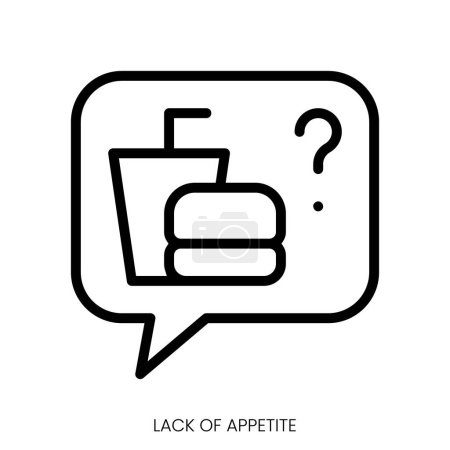 Appetitlosigkeit. Line Art Style Design isoliert auf weißem Hintergrund