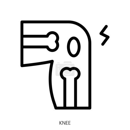 Illustration for Knee icon. Line Art Style Design Isolated On White Background - Royalty Free Image