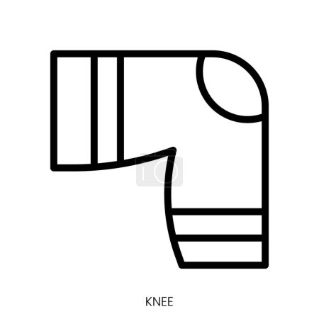 Illustration for Knee icon. Line Art Style Design Isolated On White Background - Royalty Free Image
