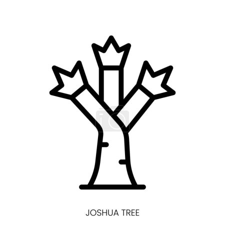 Joschua-Baum-Symbol. Line Art Style Design isoliert auf weißem Hintergrund