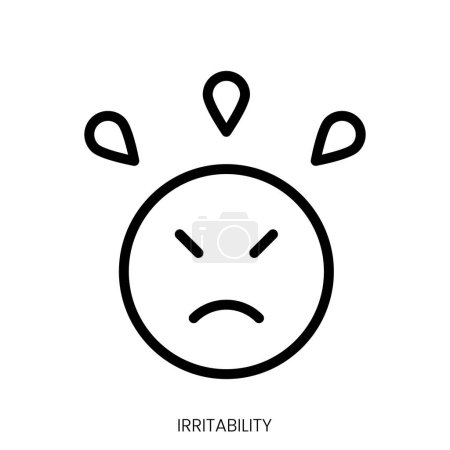 Illustration for Irritability icon. Line Art Style Design Isolated On White Background - Royalty Free Image