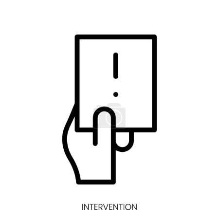 intervention icon. Line Art Style Design Isolated On White Background