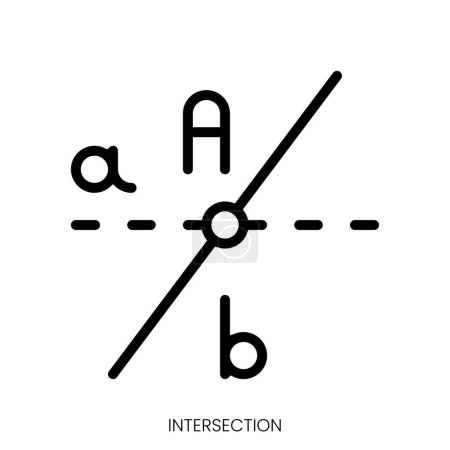 intersection icon. Line Art Style Design Isolated On White Background