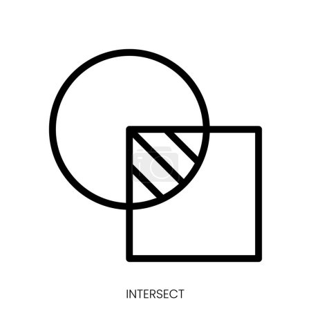 intersect icon. Line Art Style Design Isolated On White Background