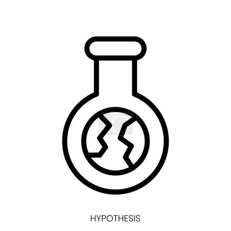 Hypothesensymbol. Line Art Style Design isoliert auf weißem Hintergrund