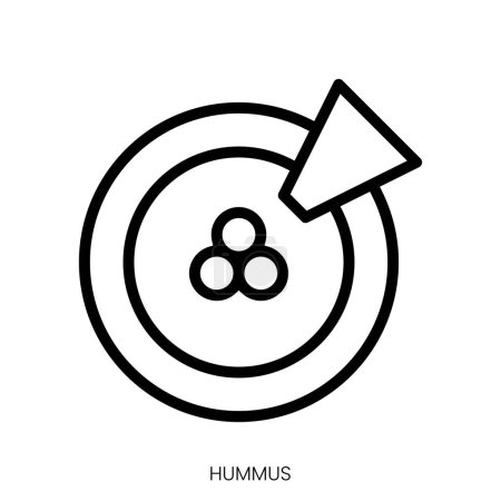 Icono de hummus. Diseño de estilo de arte de línea aislado sobre fondo blanco