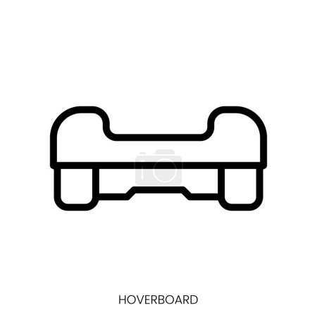 Illustration for Hoverboard icon. Line Art Style Design Isolated On White Background - Royalty Free Image