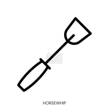 horsewhip icon. Line Art Style Design Isolated On White Background