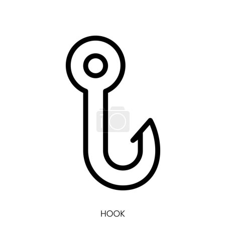 Haken-Symbol. Line Art Style Design isoliert auf weißem Hintergrund