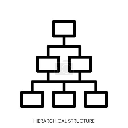Hierarchische Struktur. Line Art Style Design isoliert auf weißem Hintergrund