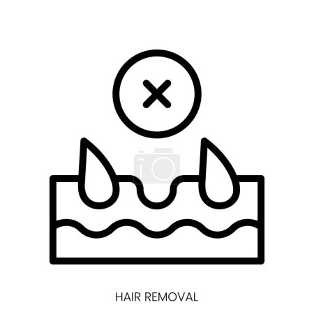 hair removal icon. Line Art Style Design Isolated On White Background