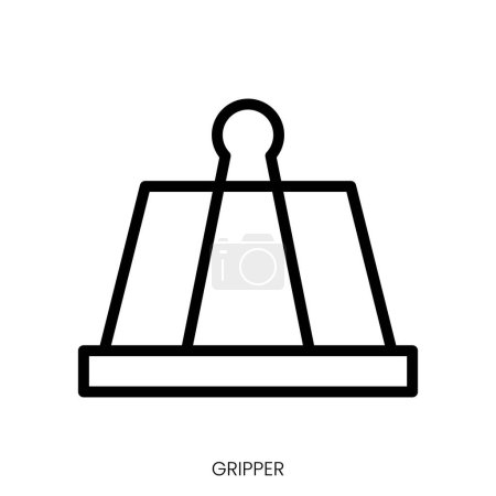 gripper icon. Line Art Style Design Isolated On White Background