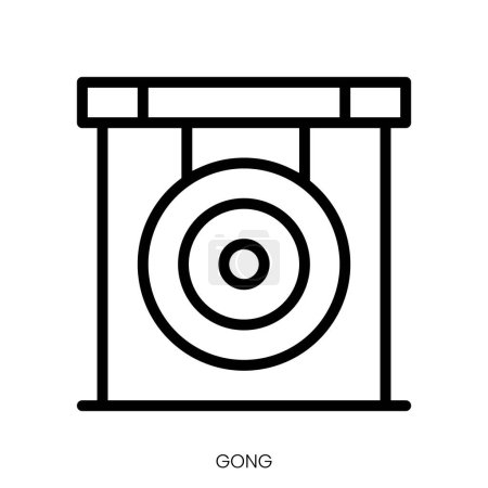 gong icon. Line Art Style Design Isolated On White Background