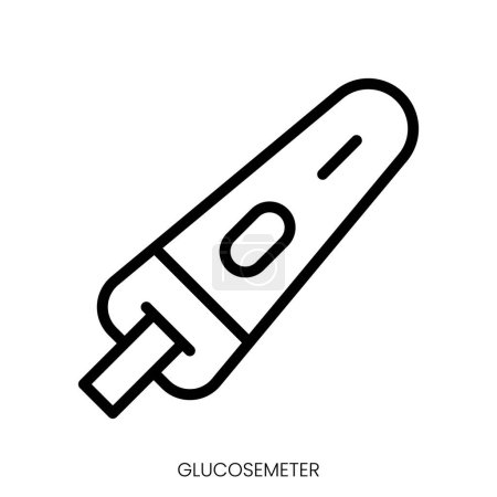 Glukosemeter-Symbol. Line Art Style Design isoliert auf weißem Hintergrund