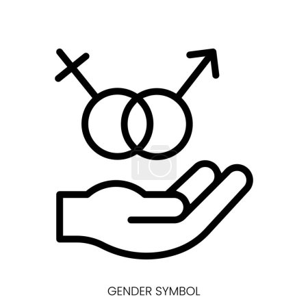 gender symbol icon. Line Art Style Design Isolated On White Background