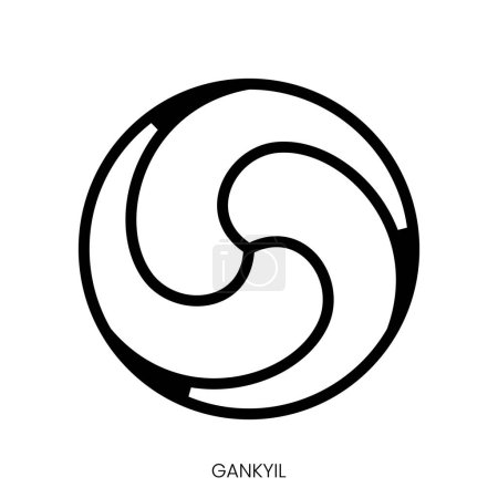 Illustration for Gankyil icon. Line Art Style Design Isolated On White Background - Royalty Free Image