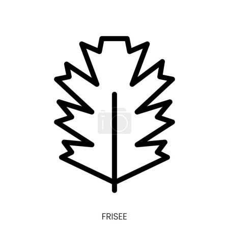 frisee icon. Line Art Style Design Isolated On White Background