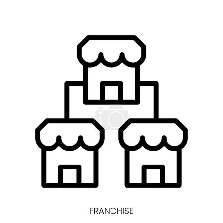 franchise icon. Line Art Style Design Isolated On White Background