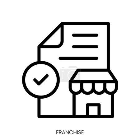 franchise icon. Line Art Style Design Isolated On White Background
