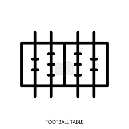icône de table de football. Design de style Line Art isolé sur fond blanc