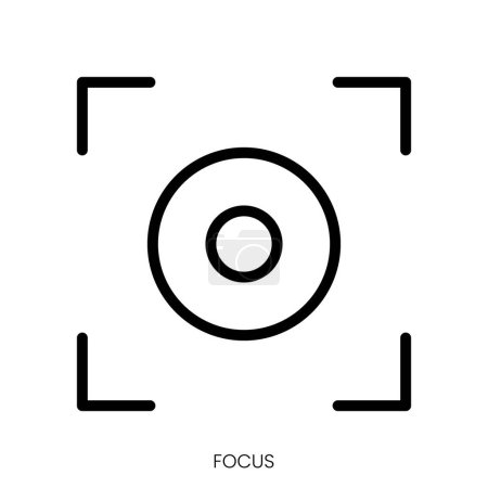 focus icon. Line Art Style Design Isolated On White Background