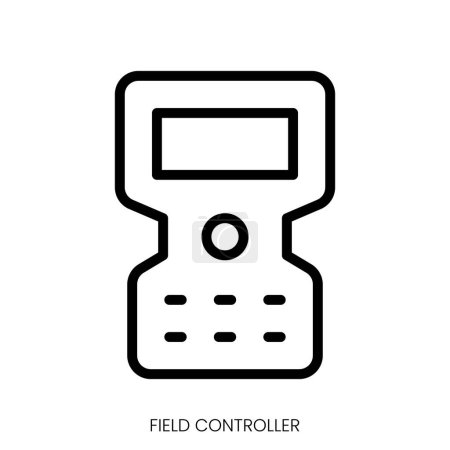 field controller icon. Line Art Style Design Isolated On White Background