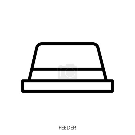 Ilustración de Icono del alimentador. Diseño de estilo de arte de línea aislado sobre fondo blanco - Imagen libre de derechos