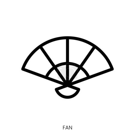 fan icon. Line Art Style Design Isolated On White Background