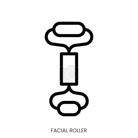 facial roller icon. Line Art Style Design Isolated On White Background