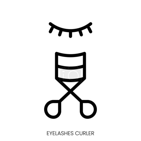 eyelashes curler icon. Line Art Style Design Isolated On White Background