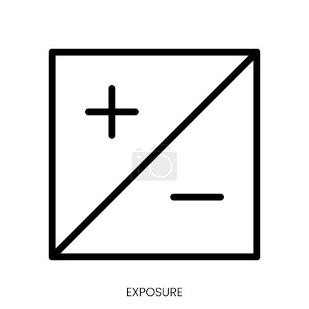 exposure icon. Line Art Style Design Isolated On White Background
